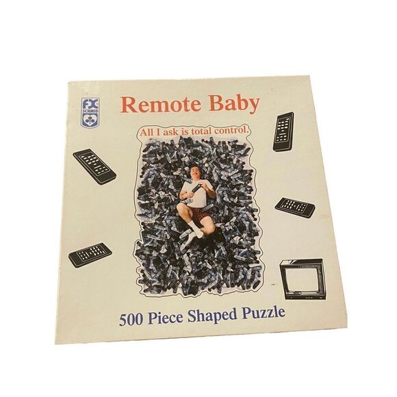 Remote Baby Puzzle - Men are Such Babies Michael Patrick 500 pcs F.X. Schmid - Picture 1 of 4